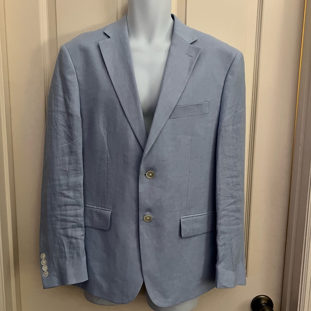 Ralph Lauren Men 38R 29L- Linen Blue Sky color classic fit Blazer-Wore once